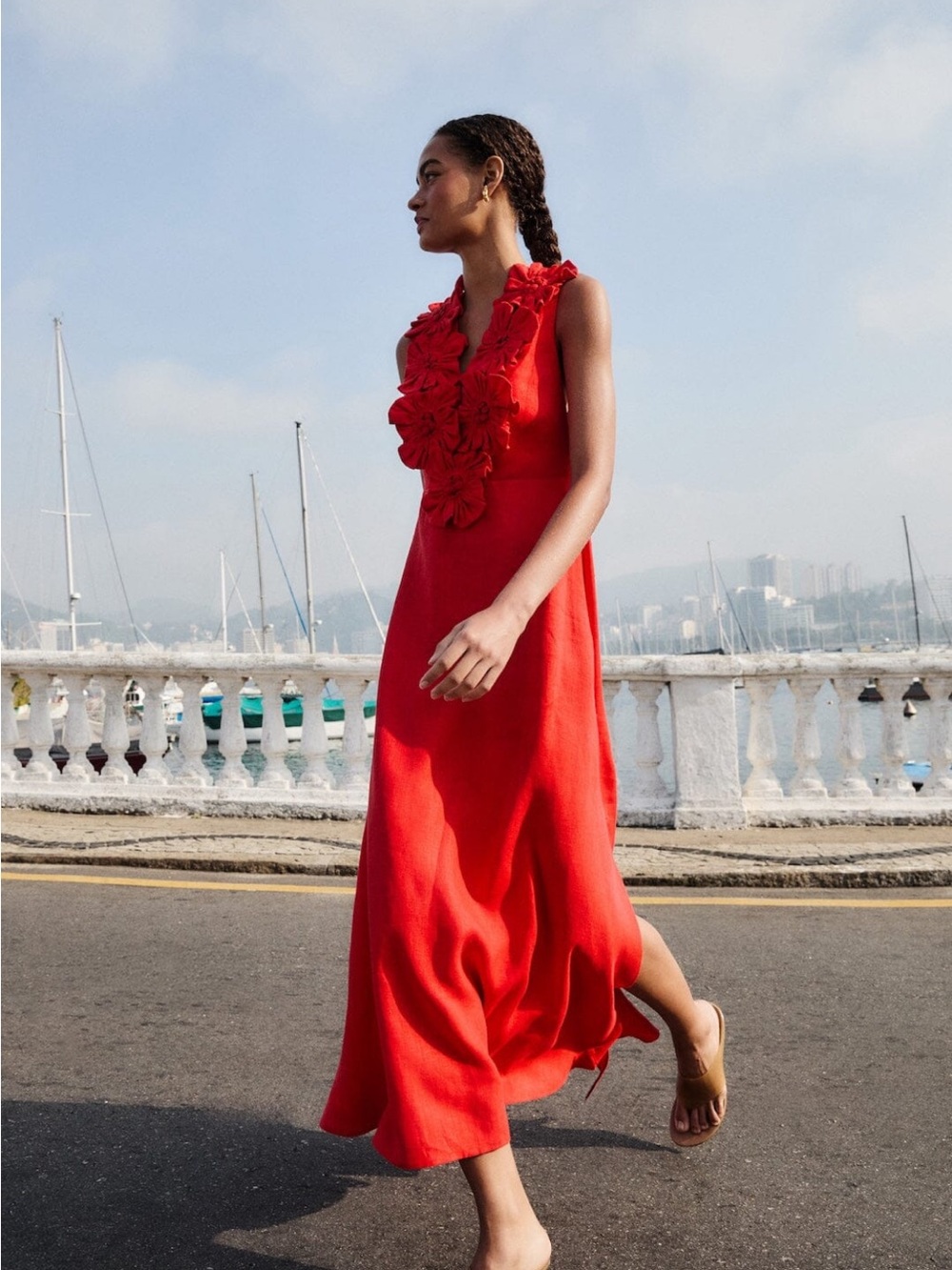 FARM Rio Red Floral-Applique Maxi Dress - Picture 2 of 5